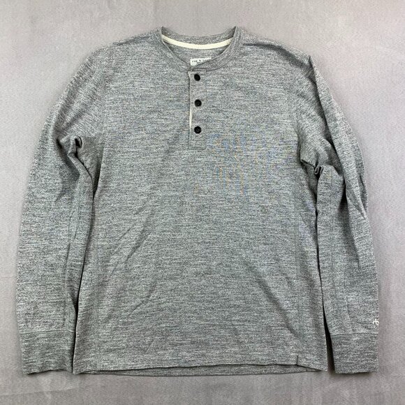 Rag & Bone Mens Shirt Small Gray Heather Henley Long Sleeve Knit Marled Cotton - Picture 1 of 8